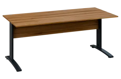 CPK 27 - 18 stůl kancelářský, kovová podnož černá, deska 25 mm, široký 1800 mm, ořech světlý